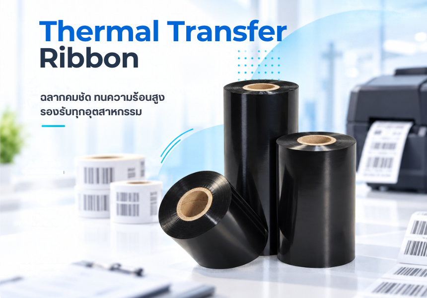 ผ้าหมึกพิมพ์บาร์โค้ด Thermal Transfer Ribbon ริบบอนบาร์โค้ด