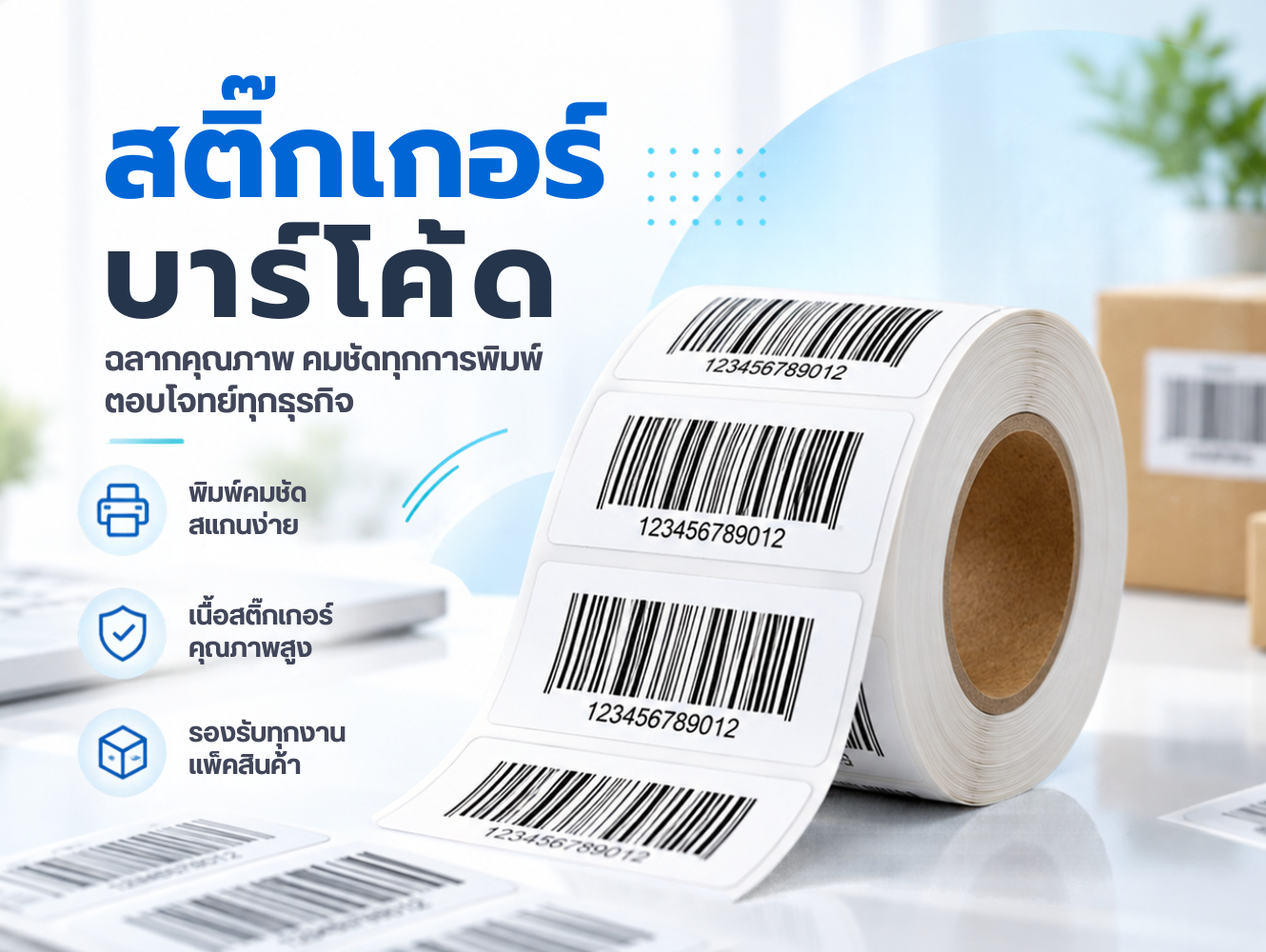 สติกเกอร์บาร์โค้ด ฉลากบาร์โค้ด Sticker Label Barcode