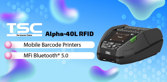 เครื่องพิมพ์ใบเสร็จไร้สาย TSC Alpha-40L RFID Mobile Barcode Printers