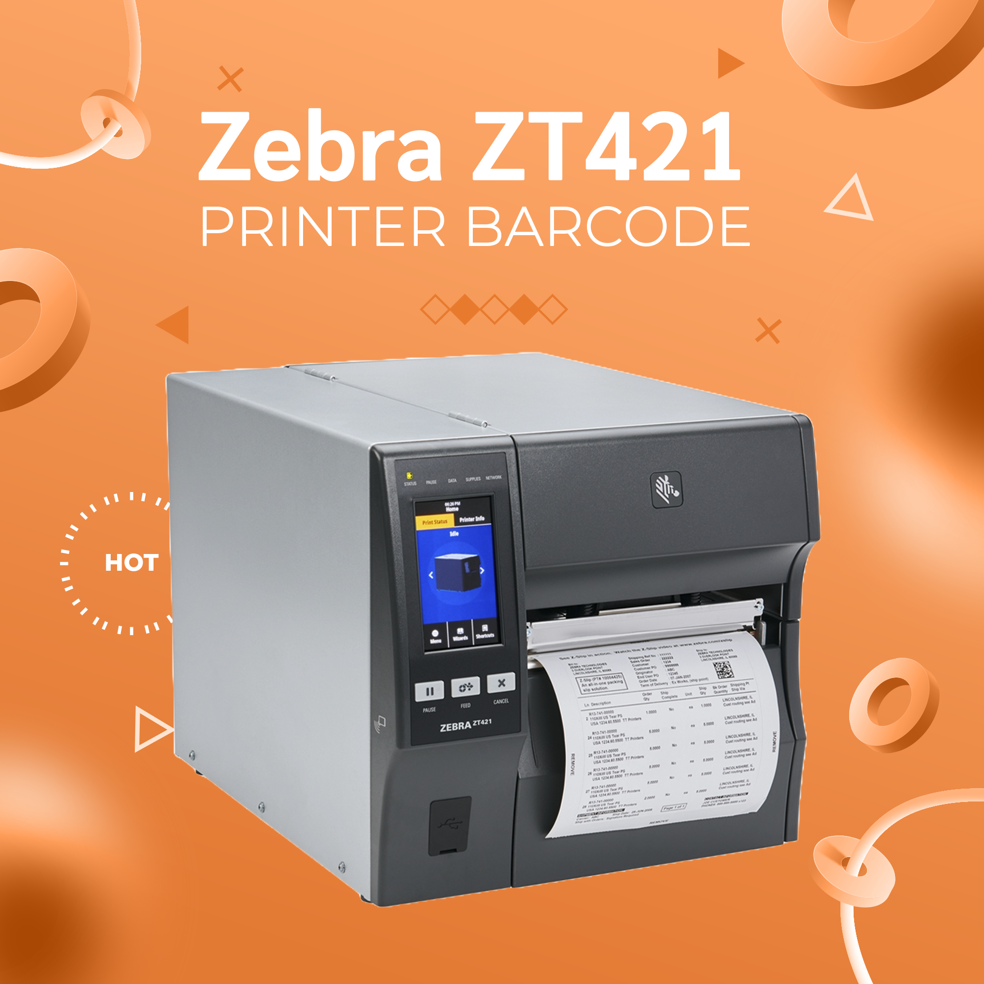 เครื่องพิมพ์บาร์โค้ด Zebra ZT421 Industrial Printer Barcode